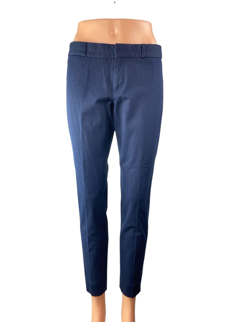 Club Monaco Women's Blue High Waisted Skinny Leg Chino Trouser Dress Pants Sz 0